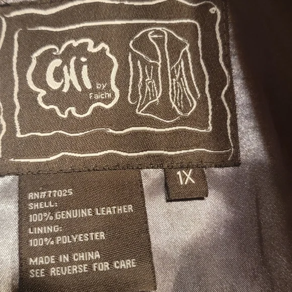 Chi by Faichi SzXl Leather Gorgeous Gray marbled Western jacket - Picture 5 of 5